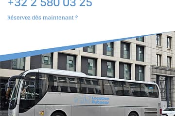 Belgique , bruxelles le 7 mars 2024 une bus gris devant un hotel